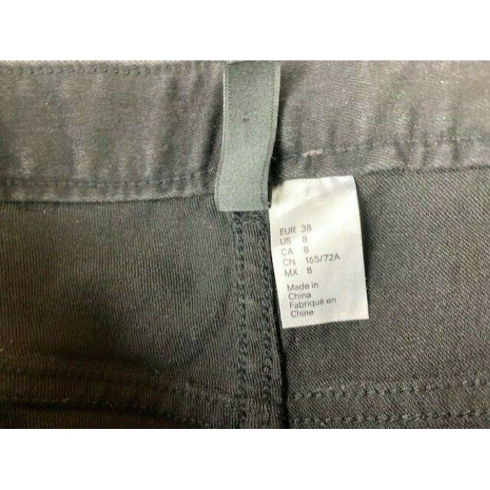 H&M Divided Size 8 Womens Skinny Jeans Black Distressed Rip Torn Raw Hems - Picture 4 of 4